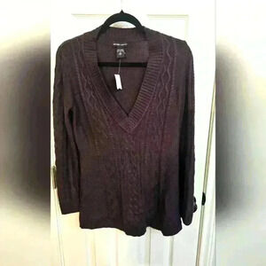 NWT New York & Company Women's Long Sleeve Sweater Cotton Blend Size Small